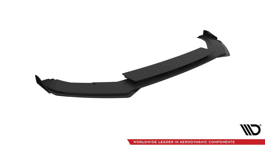 Maxton Design Street Pro Street+ Spoilerlippe Front Ansatz passend für + Flaps passend für V.1 + Flaps VW Golf R Mk7 schwarz Hochglanz