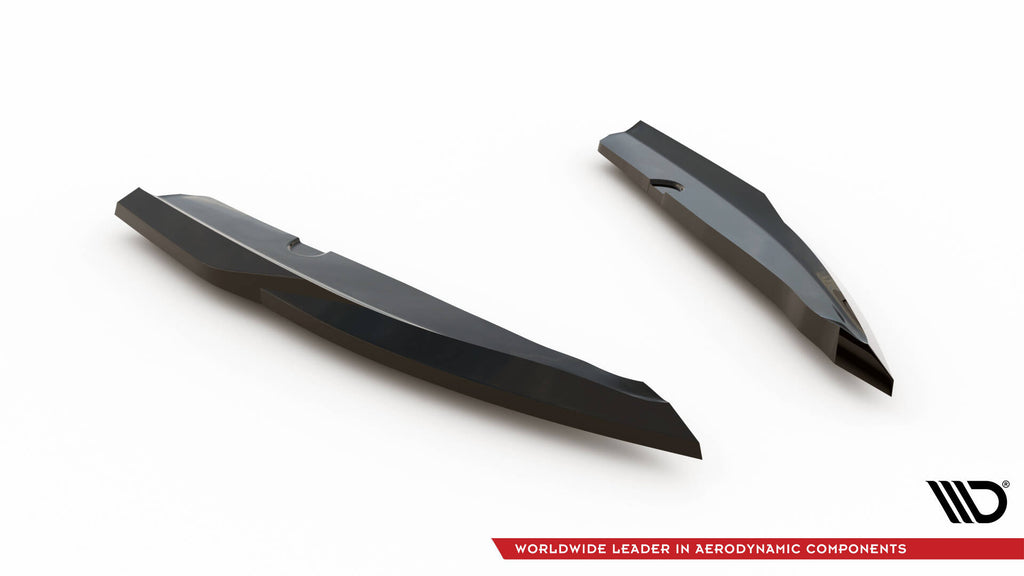 Maxton Design Heck Ansatz Flaps Diffusor passend für Ford Focus Vignale Kombi Mk4 schwarz Hochglanz