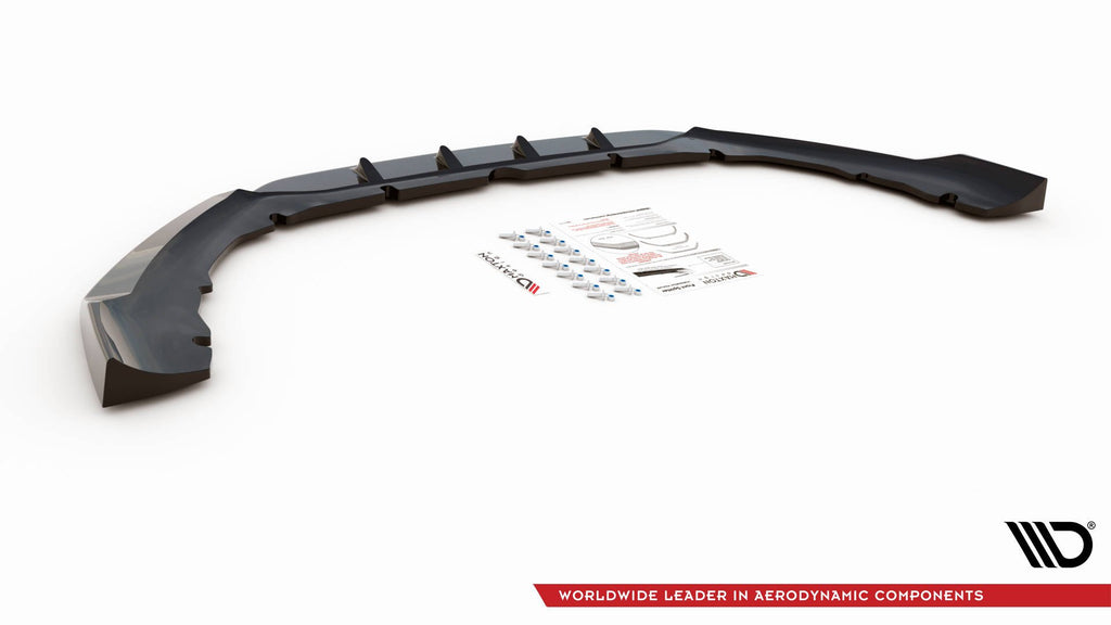 Maxton Design Street+ Spoilerlippe Front Ansatz passend für Ford S-Max Mk2 Facelift schwarz Hochglanz