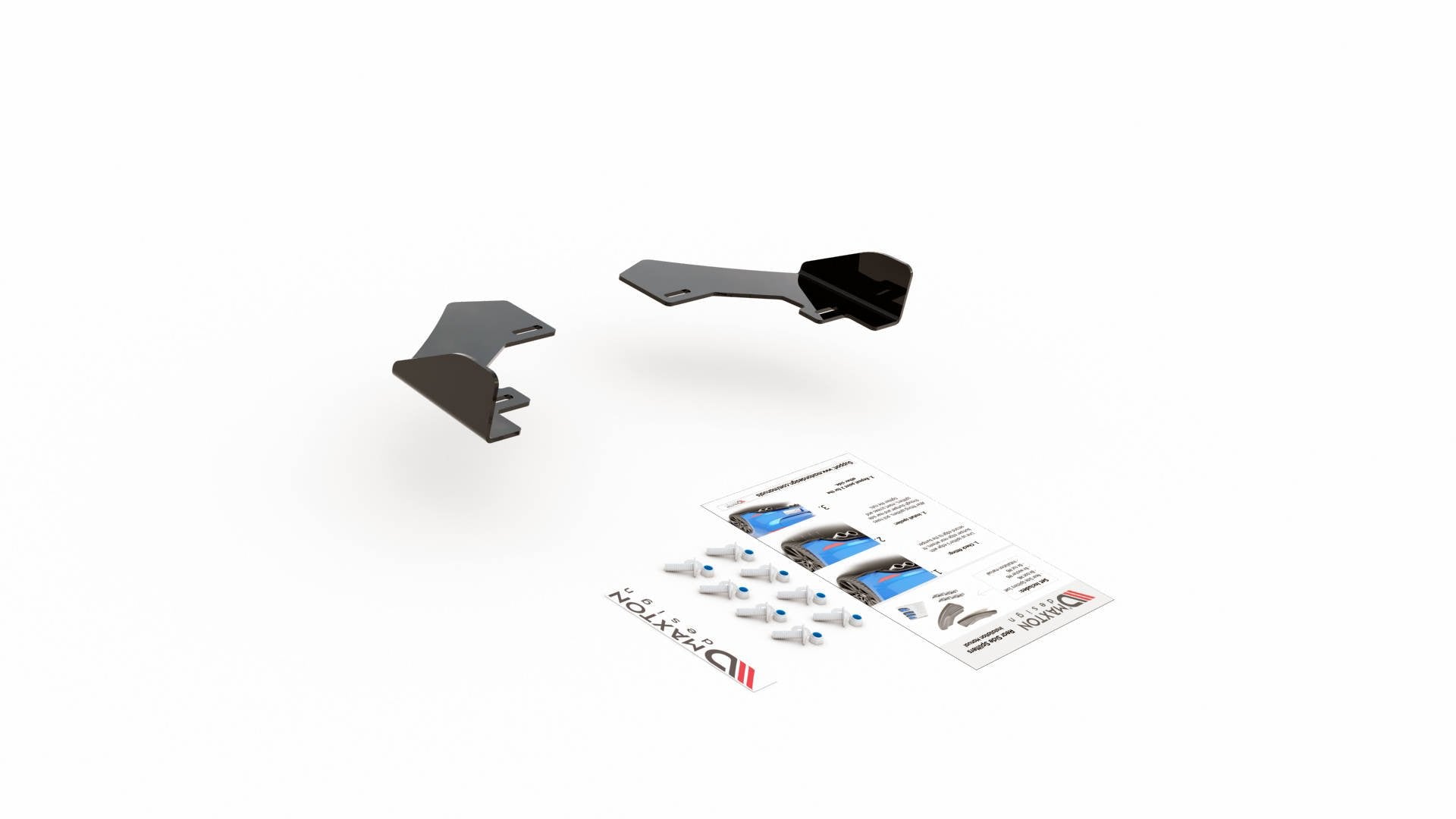 Maxton Design Hintere Seiten Flaps passend für VW Polo GTI Mk6 schwarz Hochglanz