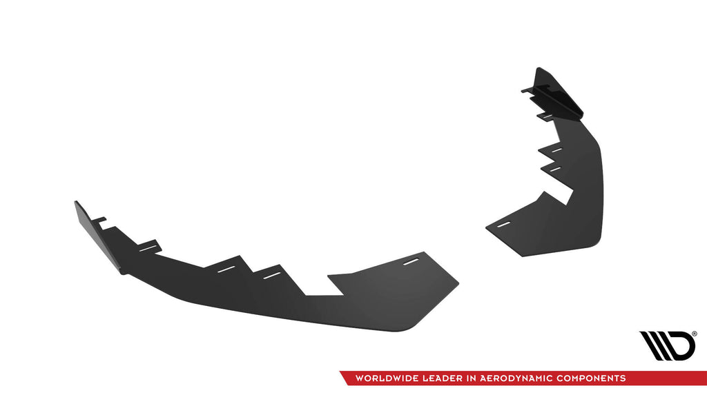 Maxton Design Front Stoßstange Flaps passend für Audi A3 S-Line Limousine / S3 Limousine 8Y Facelift schwarz Hochglanz