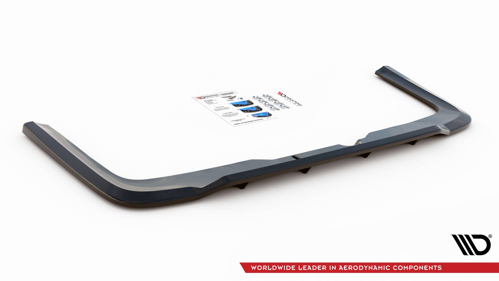 Maxton Design Street+ Mittlerer Diffusor RACE passend für Mercedes-Benz V-Klasse AMG-Line W447 Facelift schwarz Hochglanz