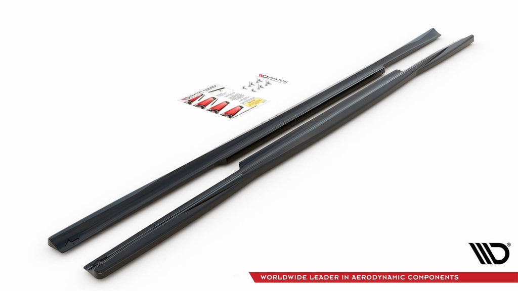 Maxton Design Street+ Seitenschweller Leisten passend für Mercedes-Benz C W205 schwarz Hochglanz