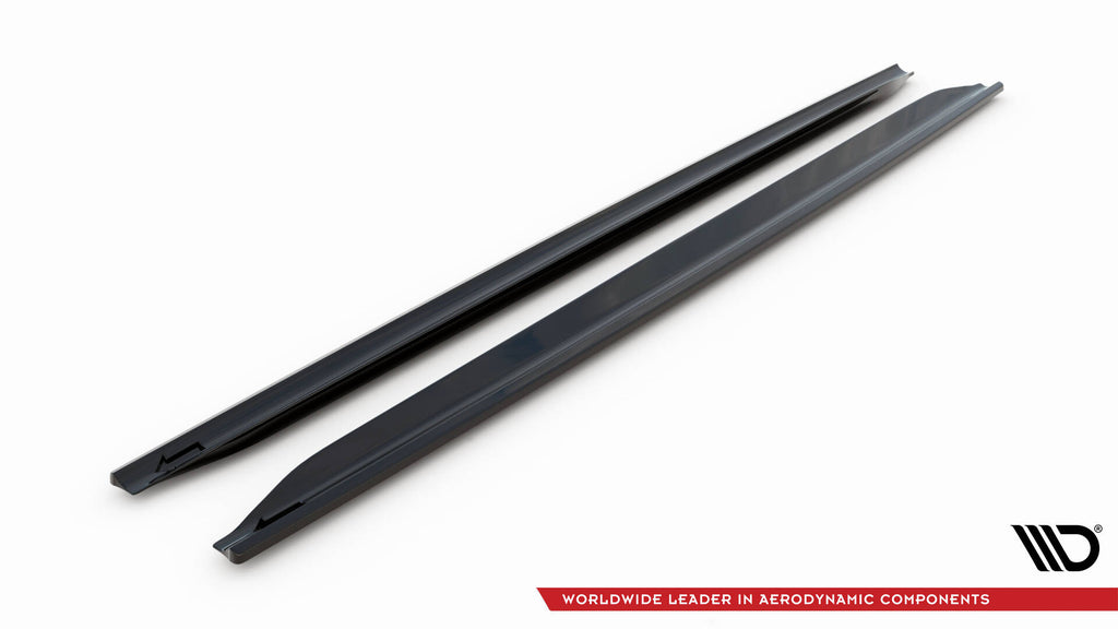 Maxton Design Street+ Seitenschweller Leisten passend für Audi RS4 B7 schwarz Hochglanz