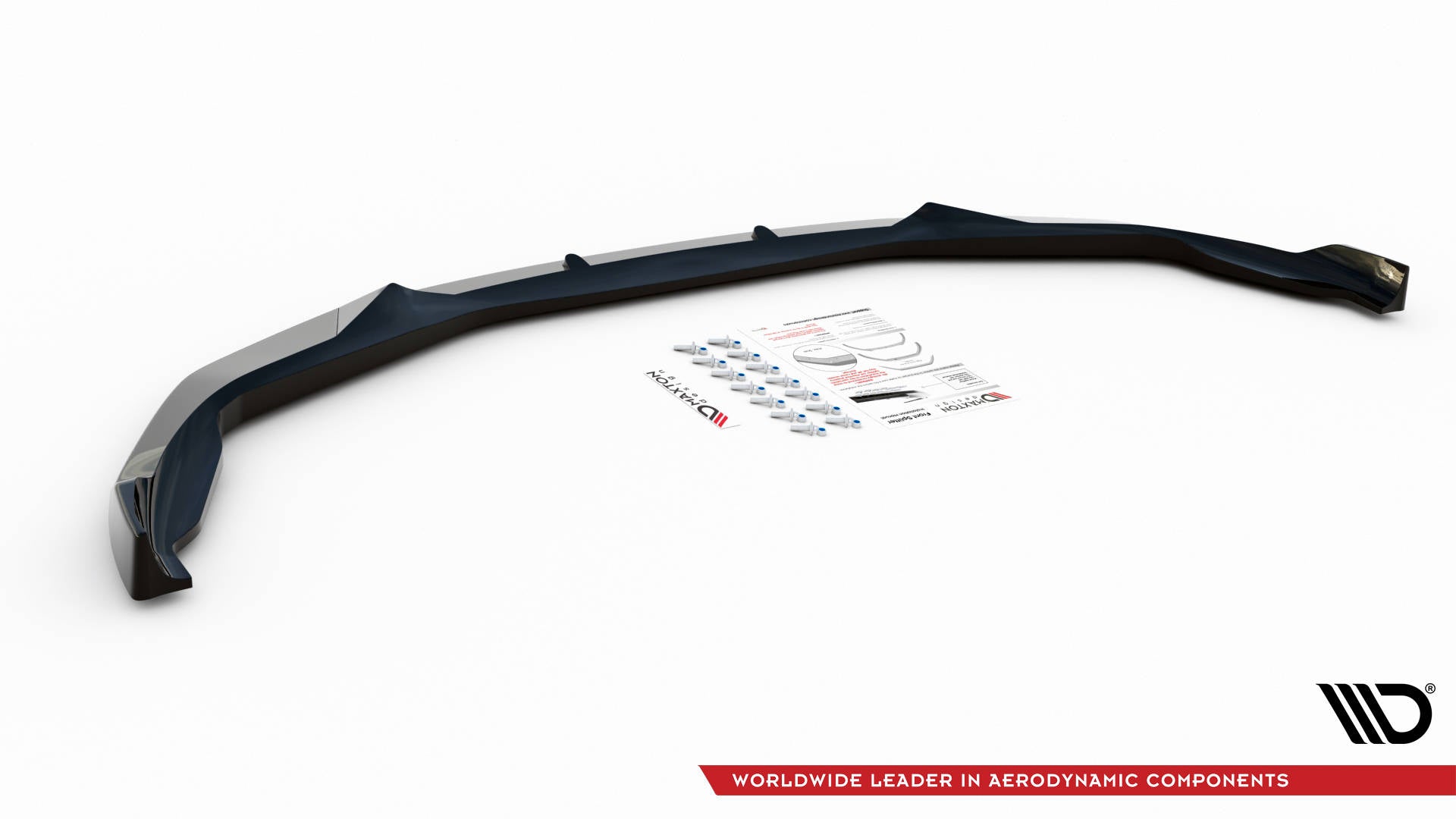 Maxton Design Street+ Spoilerlippe Front Ansatz V.1 passend für BMW M5 F90 Facelift schwarz Hochglanz