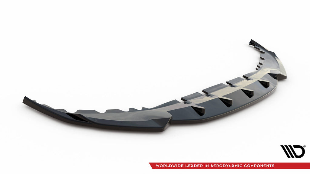 Maxton Design Street+ Spoilerlippe Front Ansatz V.1 passend für BMW 7 G11 / G12 Facelift schwarz Hochglanz
