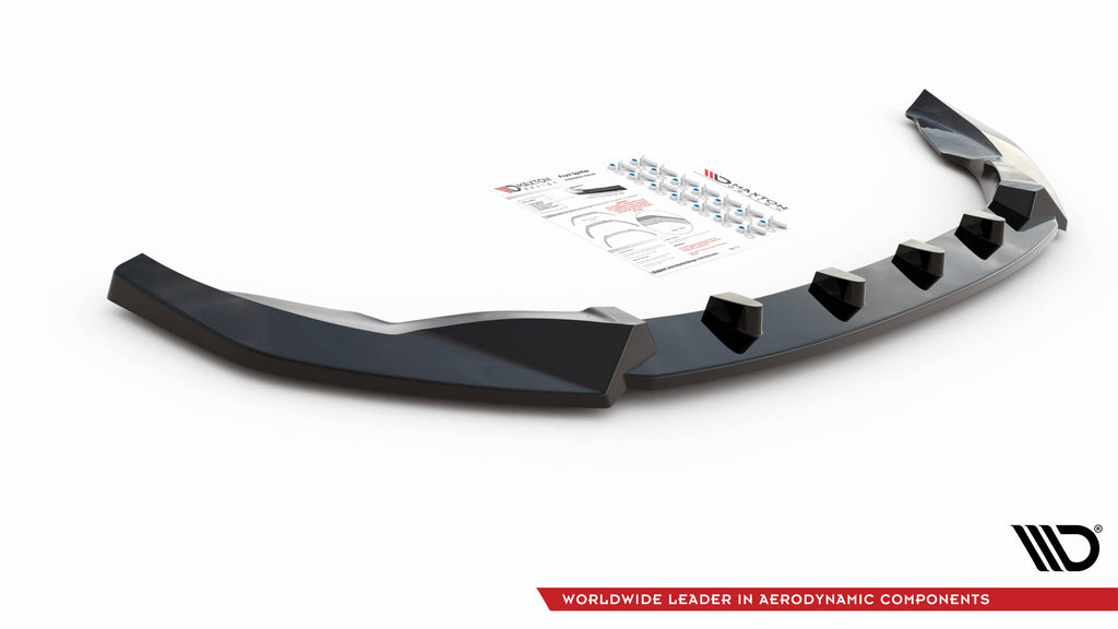 Maxton Design Street+ Spoilerlippe Front Ansatz V.3 passend für Nissan 370Z Facelift schwarz Hochglanz