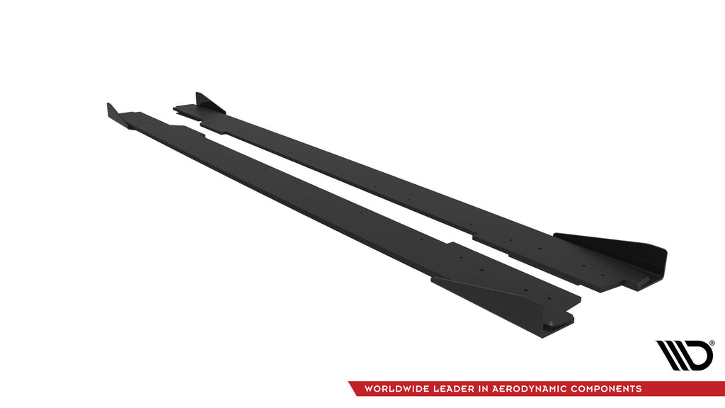 Maxton Design Street Pro Street+ Seitenschweller Leisten + Flaps passend für Audi A5 / A5 S-Line / S5 Coupe / Cabrio 8T / 8T Facelift schwarz Hochglanz