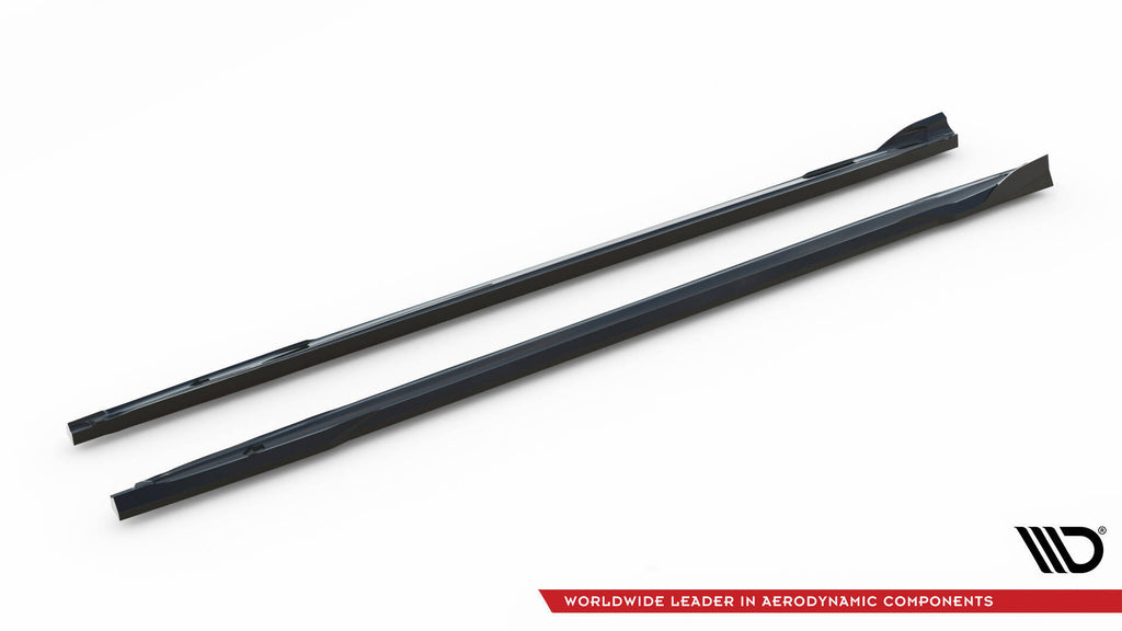 Maxton Design Street+ Seitenschweller Leisten passend für V.3 passend für Audi A3 S-Line Limousine / S3 Limousine 8Y / 8Y Facelift schwarz Hochglanz
