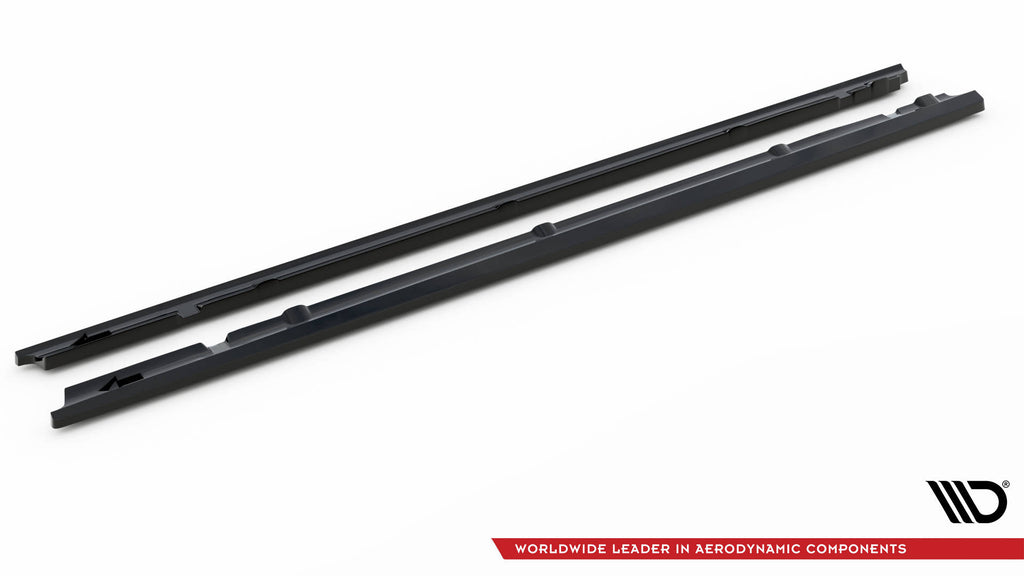 Maxton Design Street+ Seitenschweller Leisten passend für Mercedes-Benz C Coupe AMG-Line C205 Facelift schwarz Hochglanz