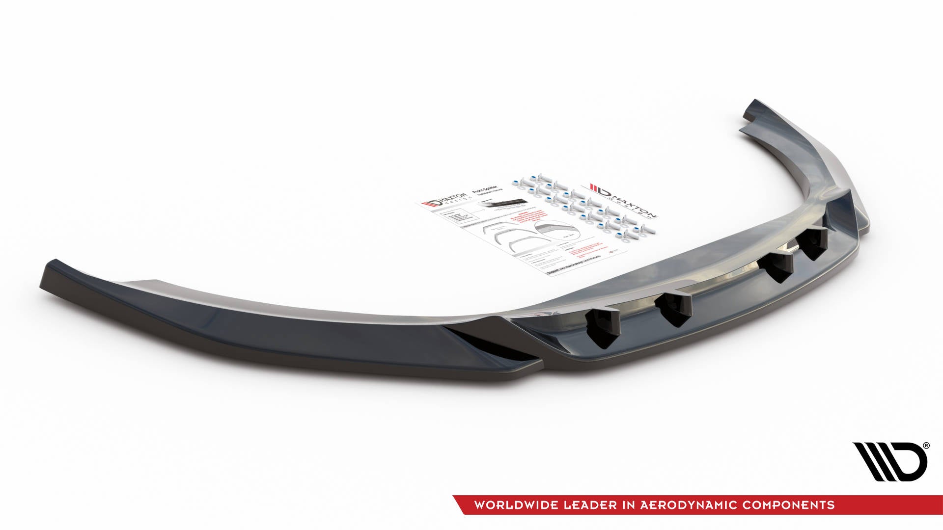 Maxton Design Street+ Spoilerlippe Front Ansatz V.1 passend für Maserati Ghibli Mk3 schwarz Hochglanz