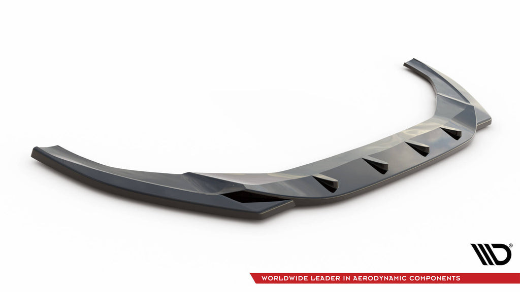 Maxton Design Street+ Spoilerlippe Front Ansatz V.1 passend für Audi S5 / A5 S-Line F5 Facelift schwarz Hochglanz