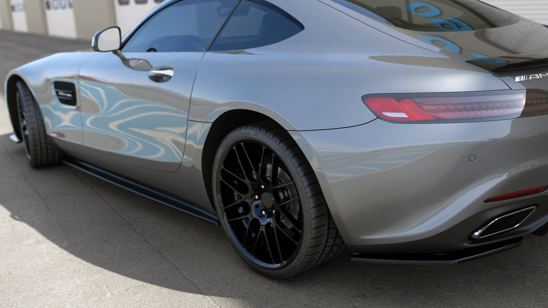 Maxton Design Street+ Seitenschweller Leisten passend für Mercedes-AMG GT / GT S C190 Facelift schwarz Hochglanz