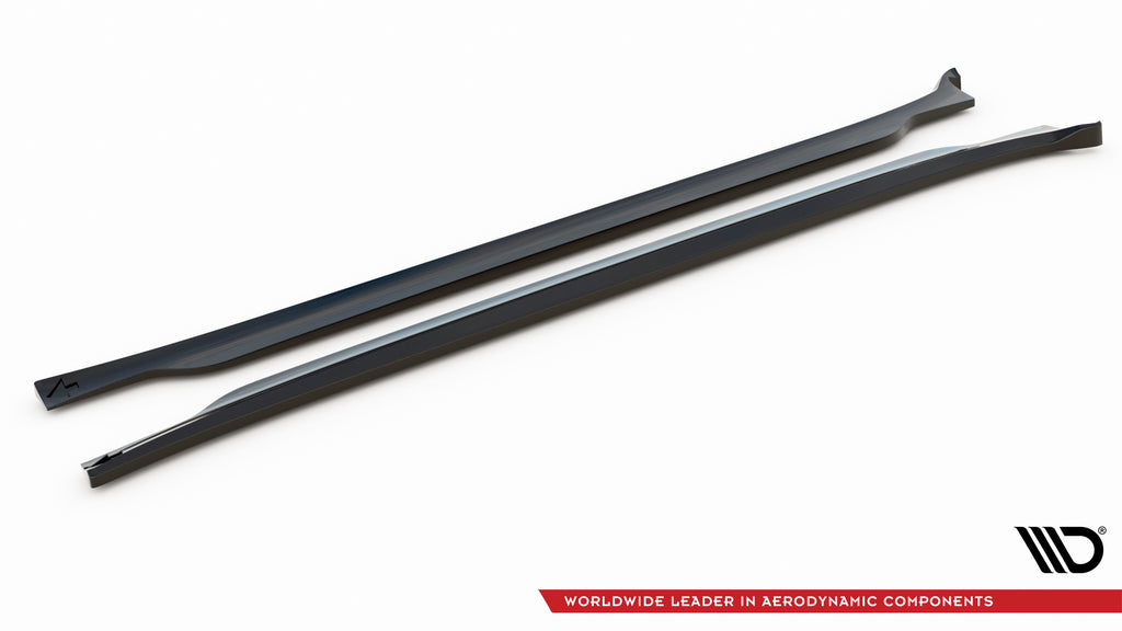 Maxton Design Street+ Seitenschweller Leisten passend für Porsche Cayenne Turbo / Standard Mk2 schwarz Hochglanz