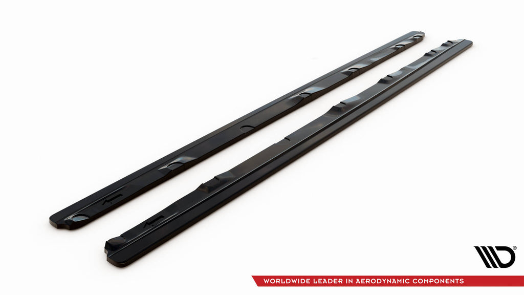 Maxton Design Street+ Seitenschweller Leisten passend für V.1 passend für Audi A6 C7 schwarz Hochglanz