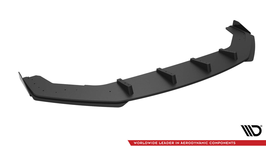 Maxton Design Street Pro Street+ Spoilerlippe Front Ansatz + Flaps passend für Ford Mustang GT Mk6 schwarz Hochglanz