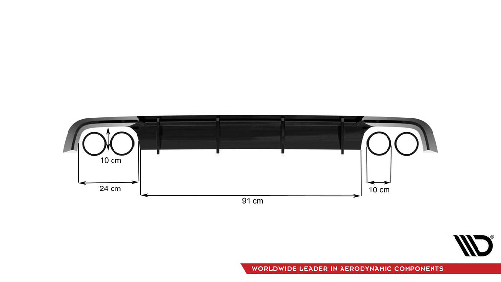 Maxton Design Diffusor Heck Ansatz V.1 passend für Audi S6 C7 Facelift schwarz Hochglanz