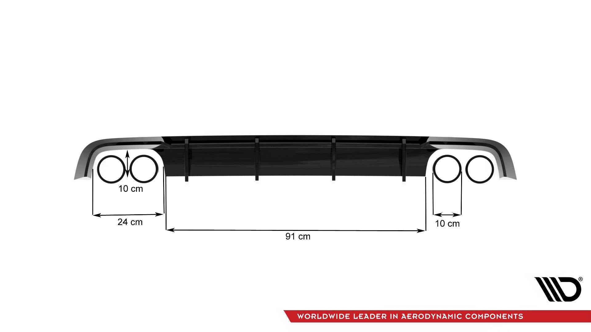 Maxton Design Diffusor Heck Ansatz V.1 passend für Audi S6 C7 Facelift schwarz Hochglanz
