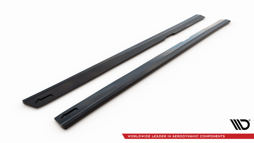 Maxton Design Street+ Seitenschweller Leisten V.2 passend für Volvo S60/V60 R-Design Mk3 schwarz Hochglanz