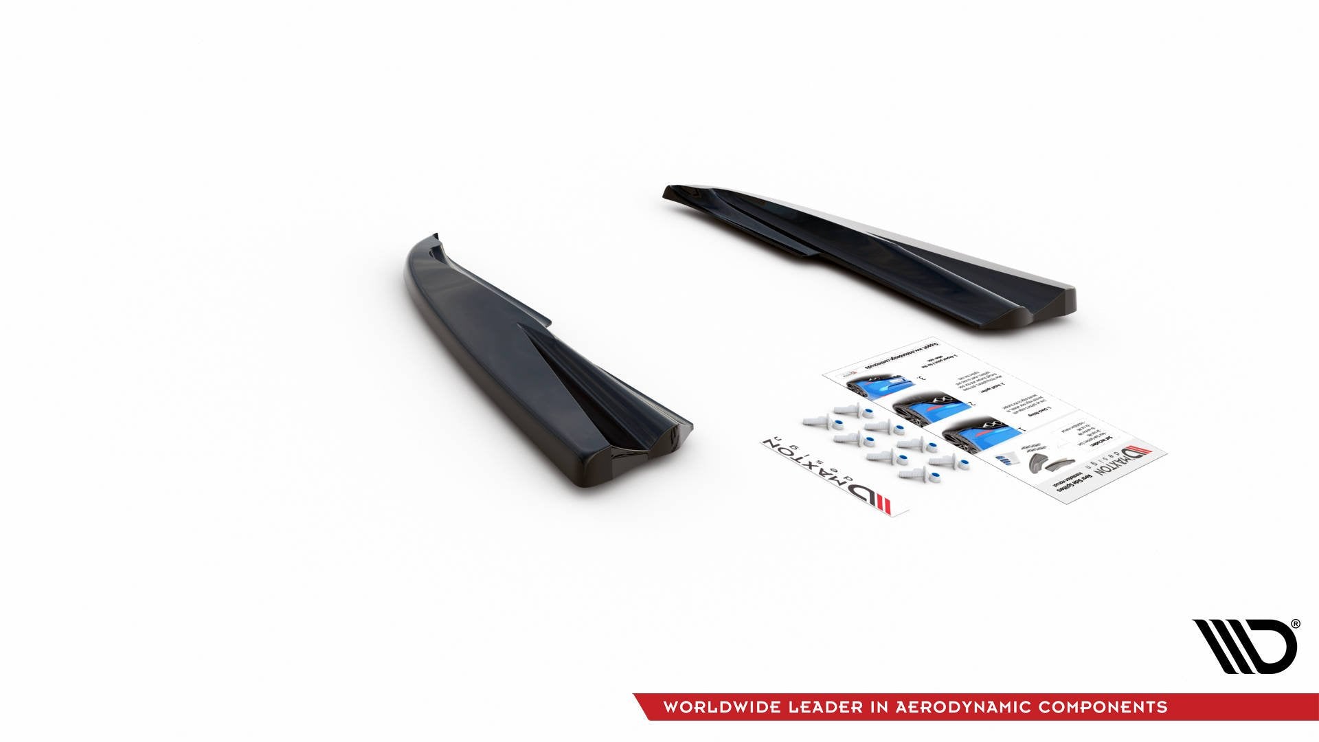 Maxton Design Heck Ansatz Flaps Diffusor passend für Volvo S60 R-Design Mk2 Facelift schwarz Hochglanz