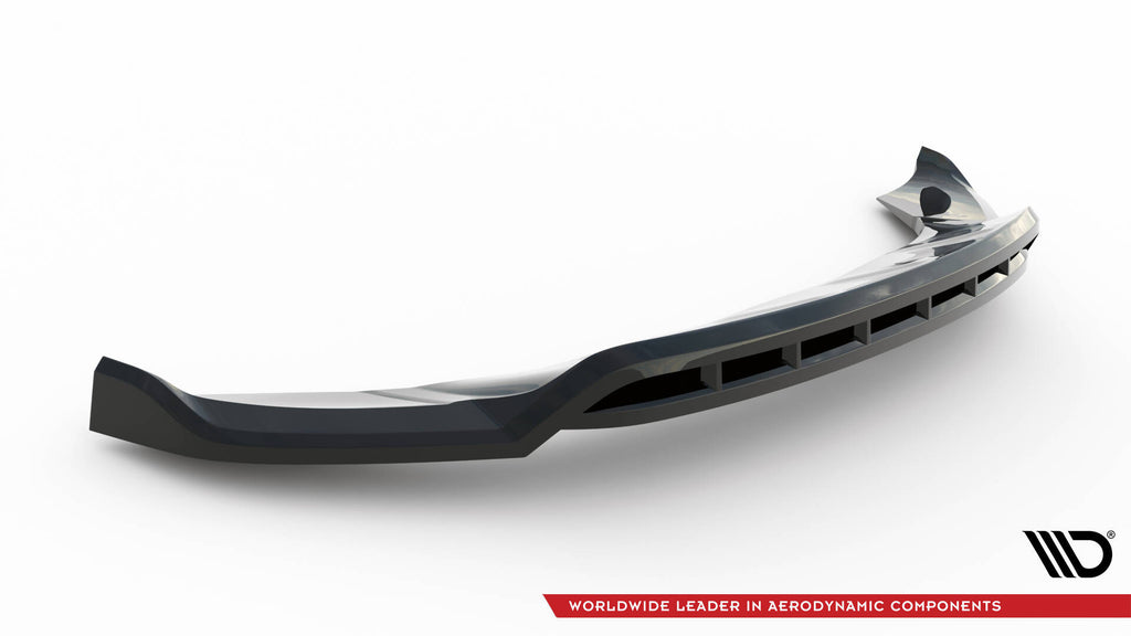 Maxton Design Street+ Spoilerlippe Front Ansatz passend für Porsche Macan Turbo Mk1 schwarz Hochglanz