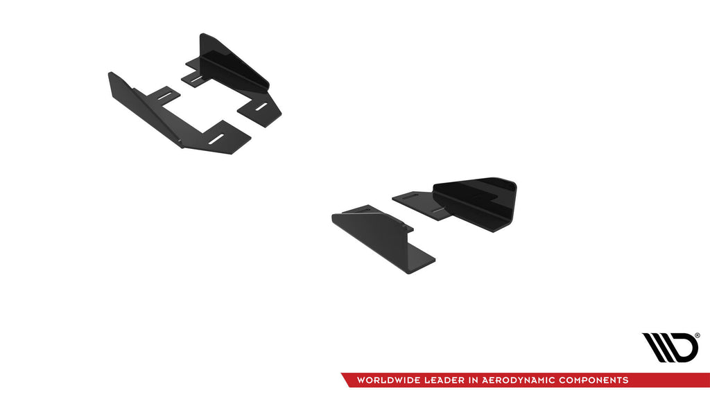Maxton Design Seitenschweller Flaps passend für Audi A3 S-Line Limousine / S3 Limousine 8Y Facelift schwarz Hochglanz