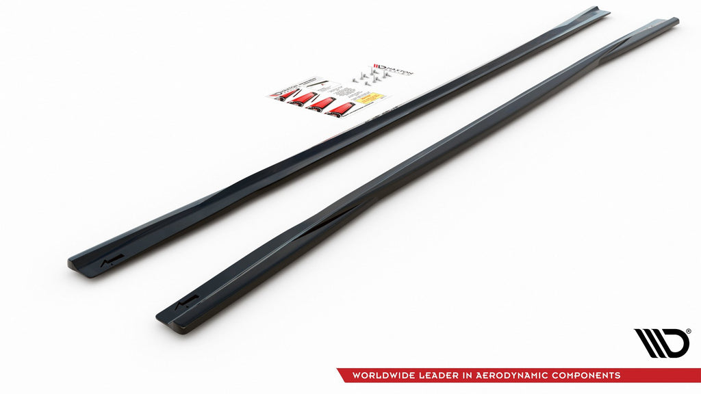 Maxton Design Street+ Seitenschweller Leisten passend für Audi A6 S-Line / S6 C8 / C8 Facelift schwarz Hochglanz