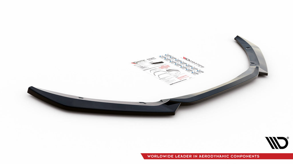 Maxton Design Street+ Spoilerlippe Front Ansatz V.1 passend für Jaguar XF R-Sport X260 schwarz Hochglanz