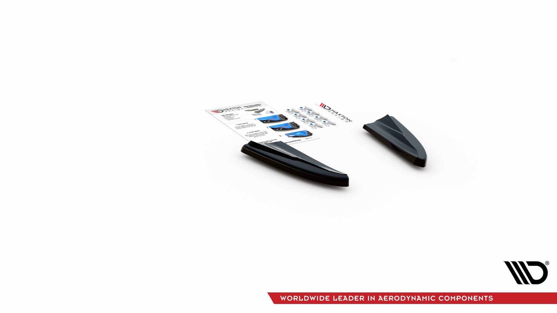 Maxton Design Heck Ansatz Flaps Diffusor passend für Volvo V40 schwarz Hochglanz