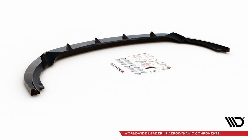 Maxton Design Street+ Spoilerlippe Front Ansatz V.1 passend für Mercedes-Benz A W176 schwarz Hochglanz