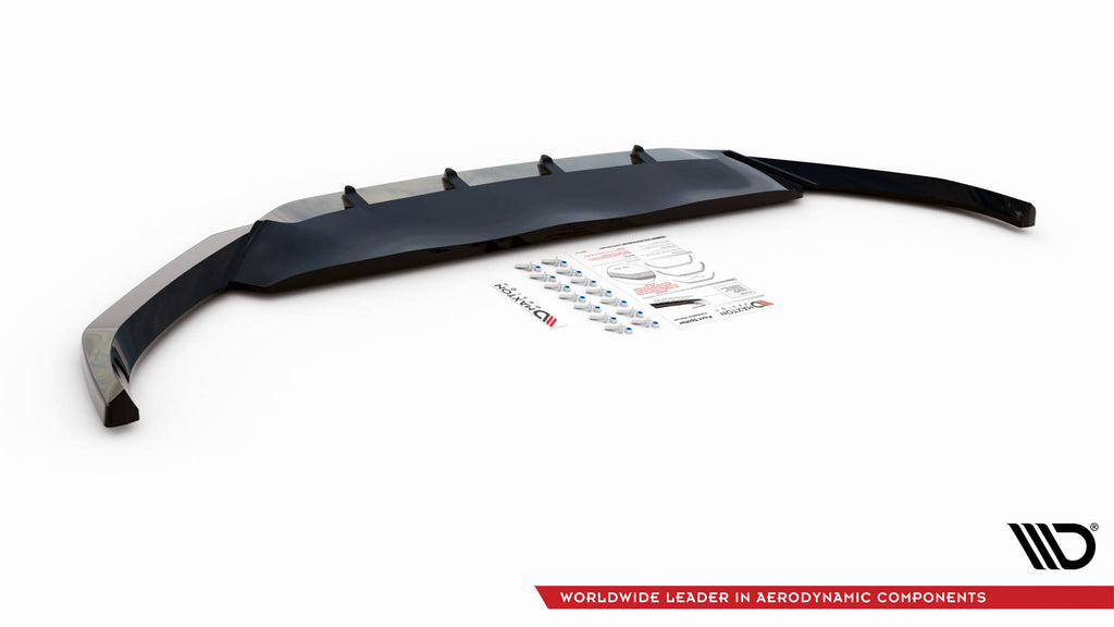 Maxton Design Street+ Spoilerlippe Front Ansatz V.1 passend für VW Passat B8 Facelift schwarz Hochglanz