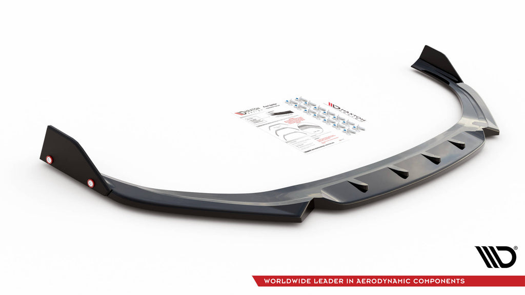Maxton Design Street+ Spoilerlippe Front Ansatz V.1 + Flaps passend für Hyundai I30 N / I30 N-Line Hatchback/Fastback Mk3 Facelift