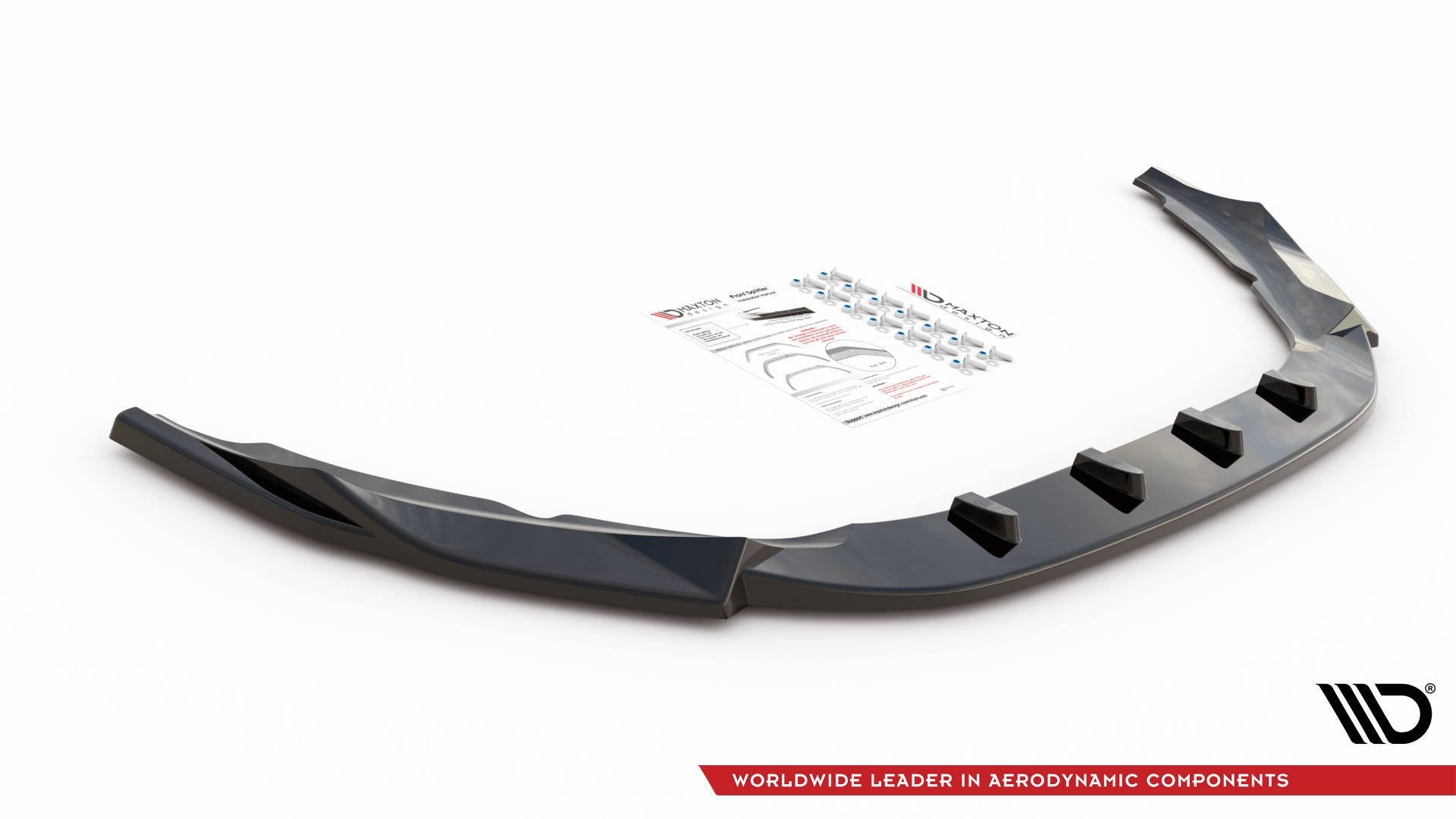 Maxton Design Street+ Spoilerlippe Front Ansatz V.1 passend für Volvo S60 R-Design Mk2 Facelift schwarz Hochglanz