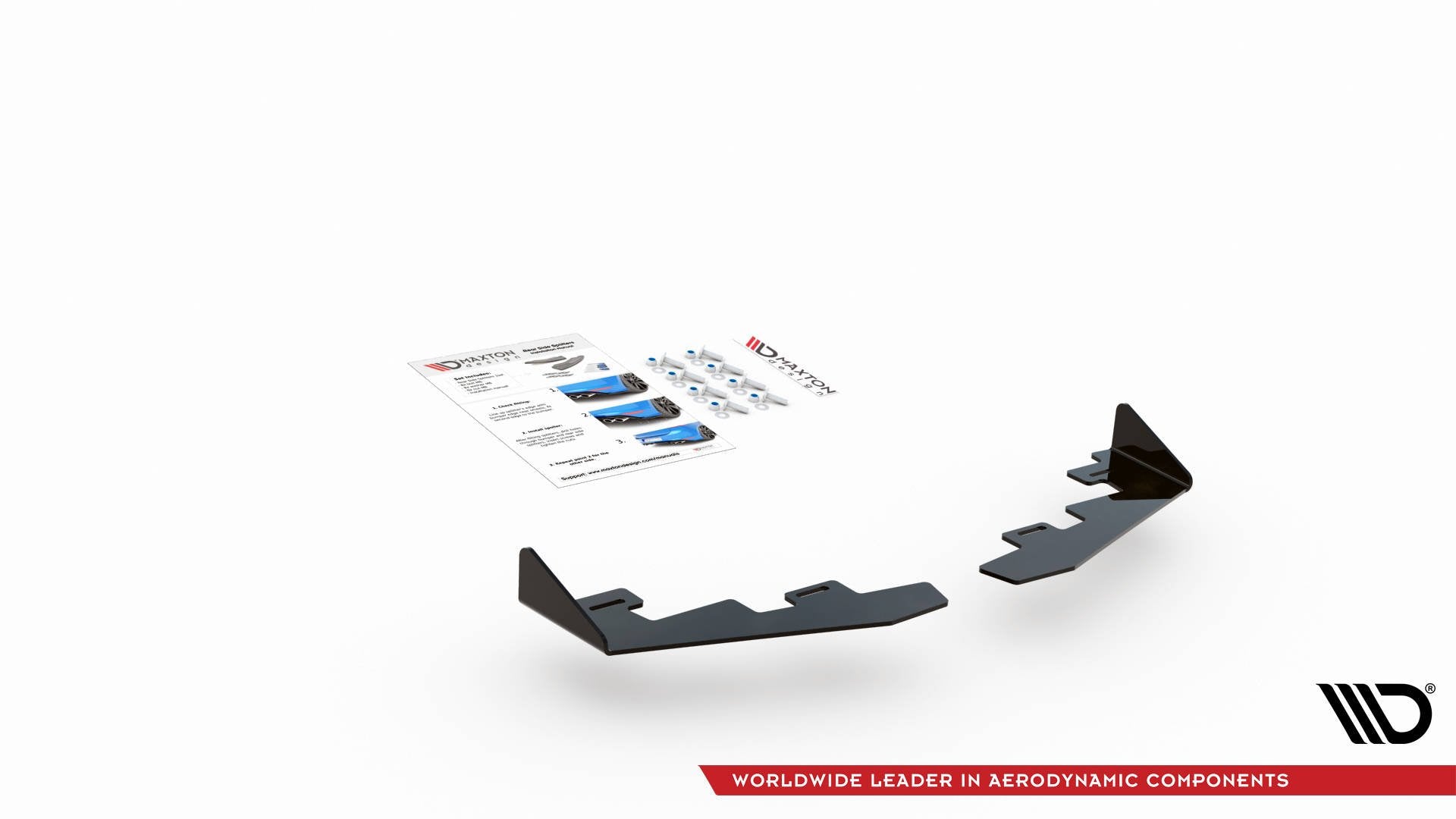 Maxton Design Hintere Seiten Flaps passend für Toyota GR Yaris Mk4 schwarz Hochglanz