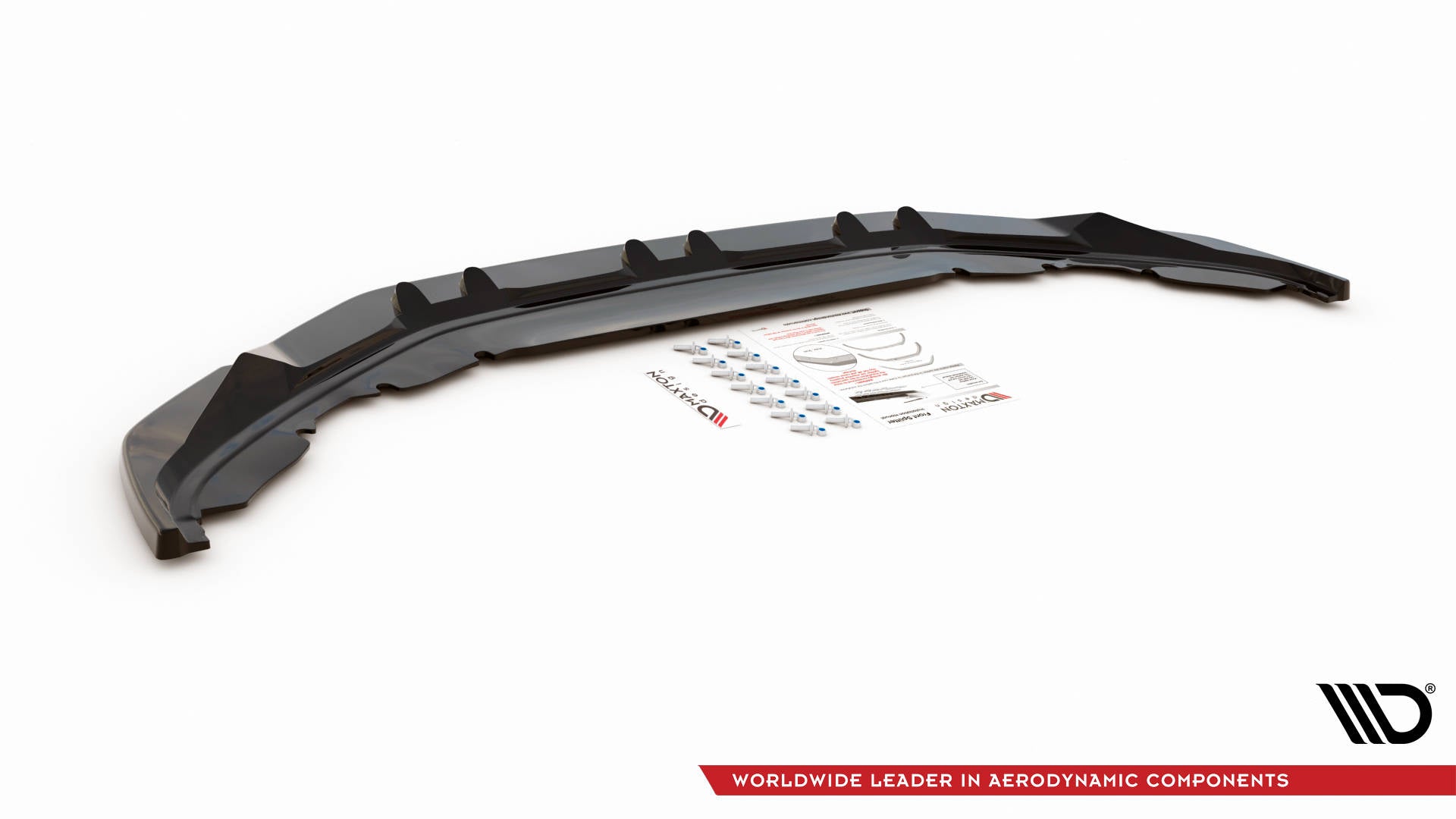 Maxton Design Street+ Spoilerlippe Front Ansatz passend für VW Tiguan Mk2 schwarz Hochglanz