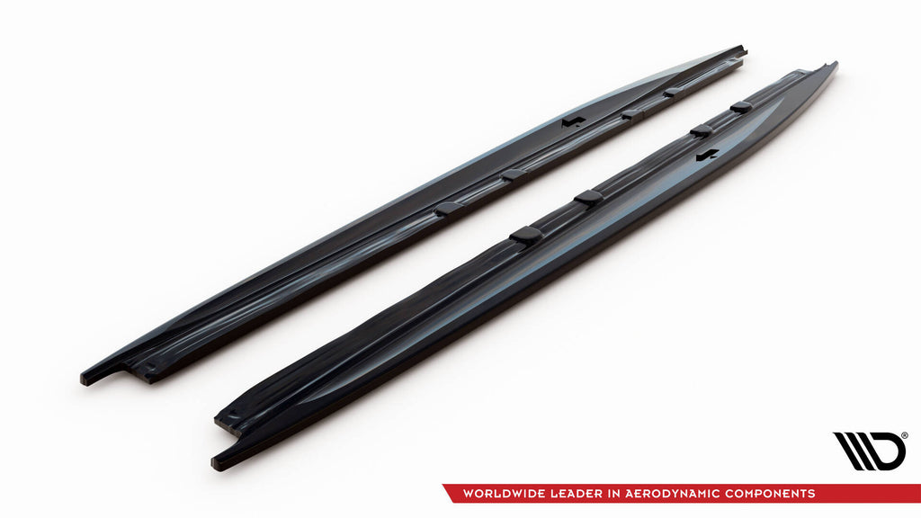 Maxton Design Street+ Seitenschweller Leisten passend für V.1 passend für Cupra Leon ST / Hatchback Aero Mk1 Facelift schwarz Hochglanz