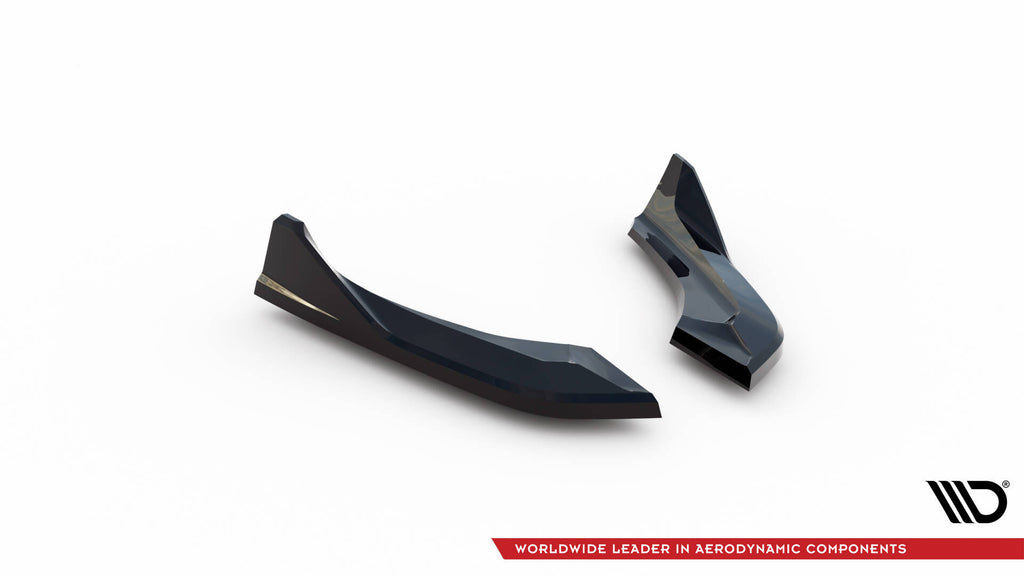 Maxton Design Heck Ansatz Flaps Diffusor passend für (Für heckansatz V.3) BMW 1er M-Paket / M140i F20 Facelift schwarz Hochglanz