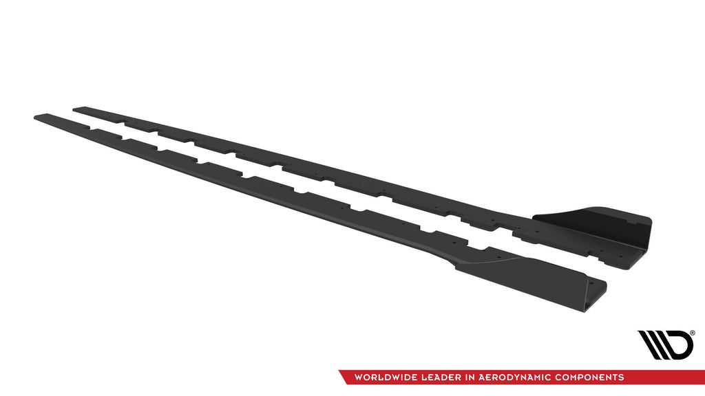 Maxton Design Street Pro Street+ Seitenschweller Leisten + Flaps passend für BMW 1er M-Paket / M135i / 128ti F40 schwarz Hochglanz