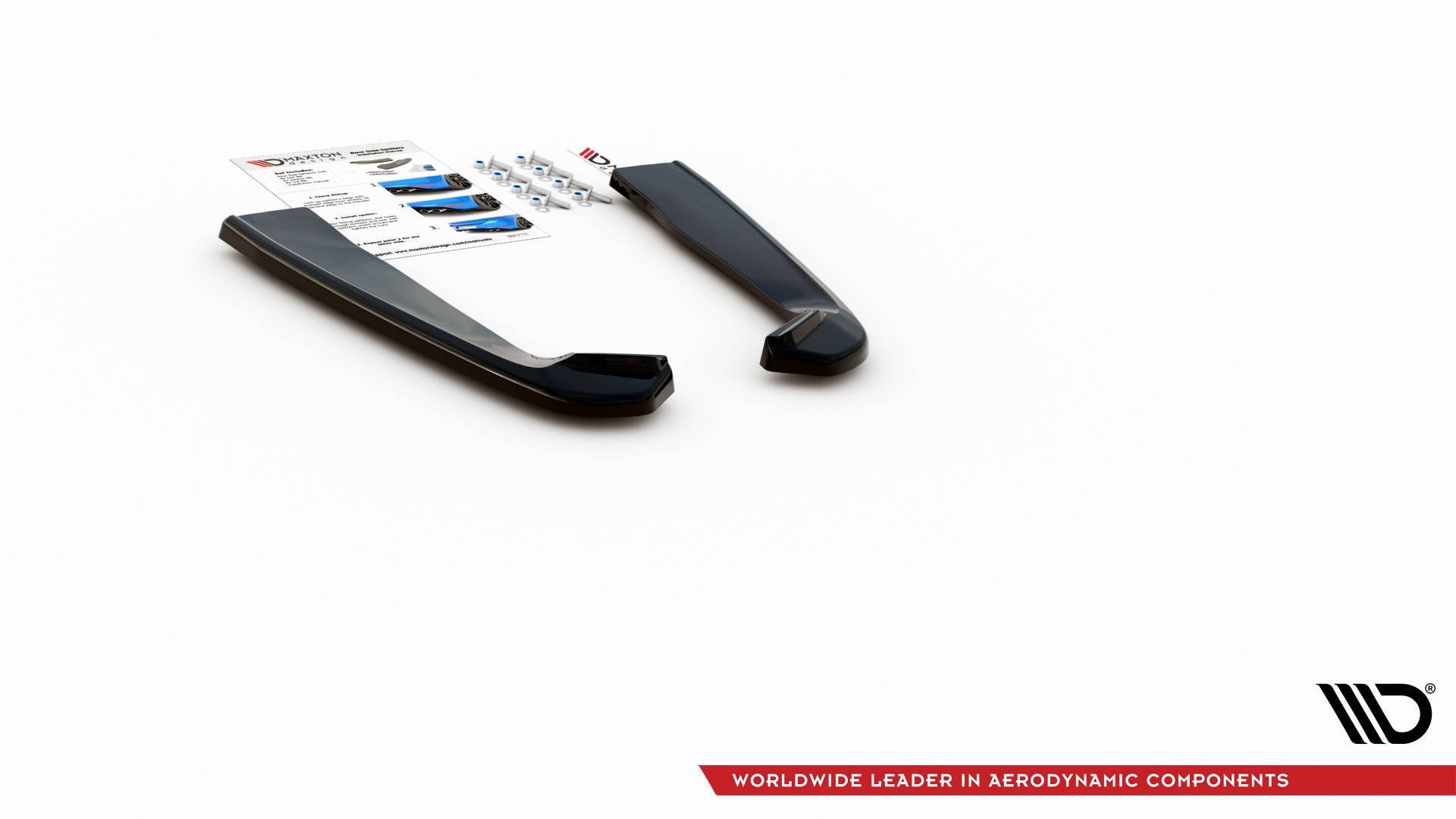 Maxton Design Heck Ansatz Flaps Diffusor passend für Ford Mustang Mk. 6 Facelift schwarz Hochglanz