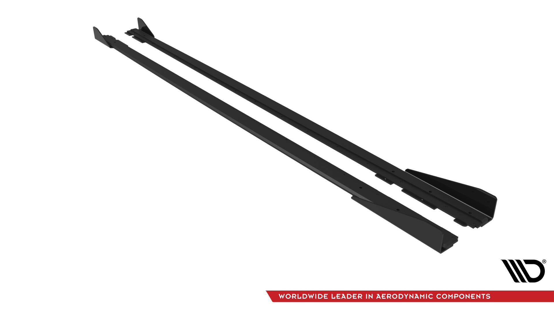 Maxton Design Street Pro Street+ Seitenschweller Leisten + Flaps passend für VW Polo GTI Mk6 Facelift schwarz Hochglanz