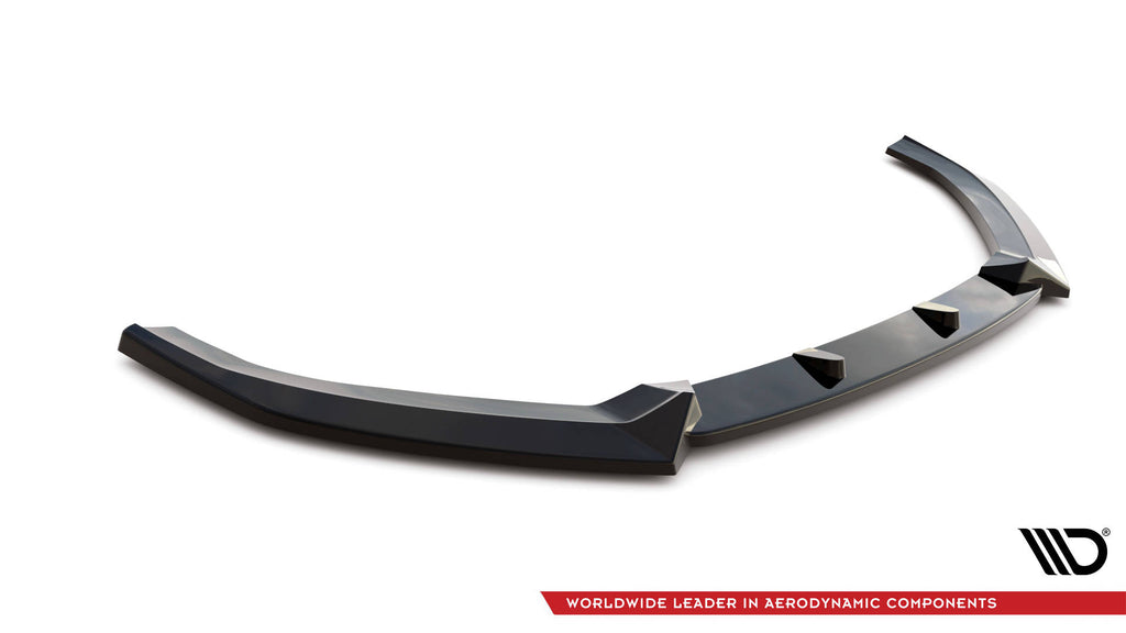 Maxton Design Street+ Spoilerlippe Front Ansatz V.1 passend für Audi S3 / A3 S-Line Sportback 8V Facelift schwarz Hochglanz