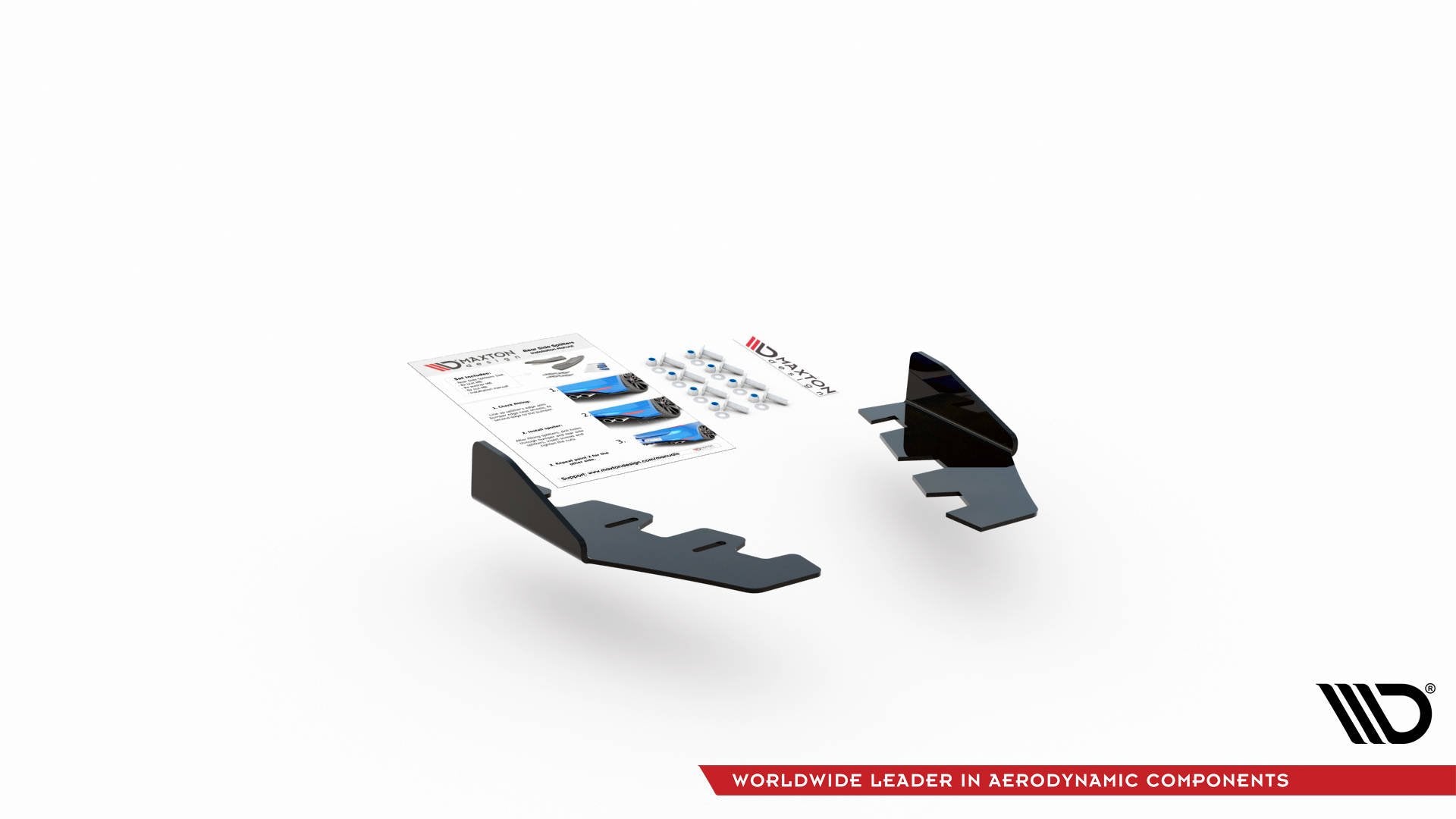 Maxton Design Hintere Seiten Flaps passend für BMW M135i F20 schwarz Hochglanz