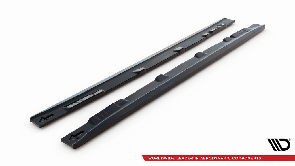 Maxton Design Street+ Seitenschweller Leisten passend für Toyota Yaris T-Sport Mk1 Facelift schwarz Hochglanz