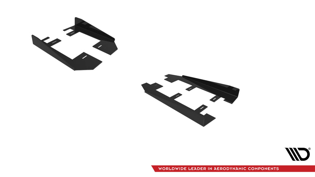Maxton Design Seitenschweller Flaps passend für Ford Mustang Dark Horse Mk7 schwarz Hochglanz