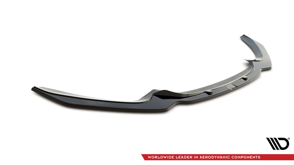 Maxton Design Street+ Spoilerlippe Front Ansatz V.1 passend für BMW 1er F20/F21 M-Power FACELIFT schwarz Hochglanz