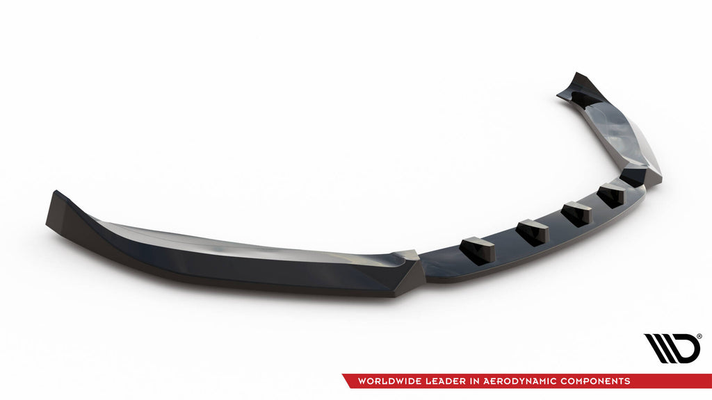Maxton Design Street+ Spoilerlippe Front Ansatz V.1 passend für Audi TT S / TT S-Line 8S Facelift schwarz Hochglanz