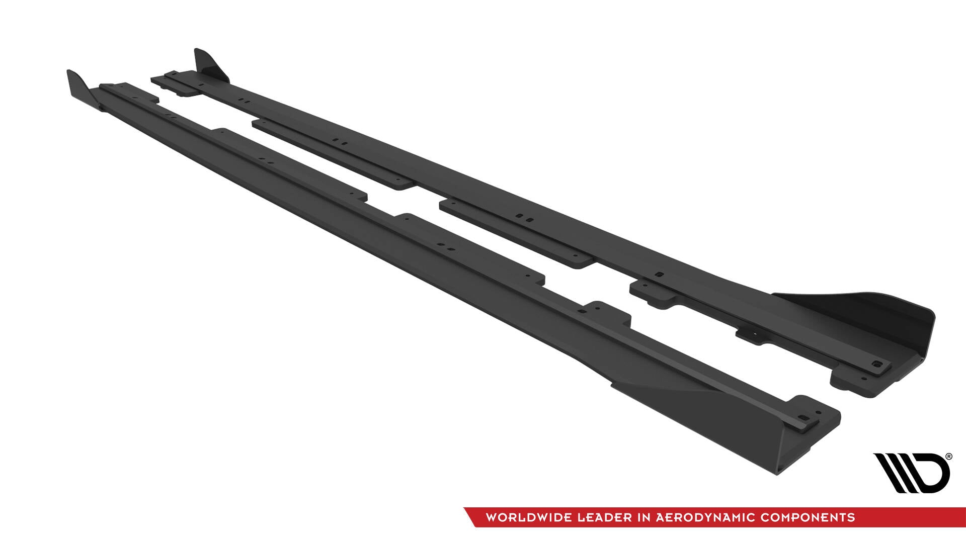 Maxton Design Street Pro Street+ Seitenschweller Leisten + Flaps passend für Ford Fiesta ST / ST-Line Mk8 schwarz Hochglanz