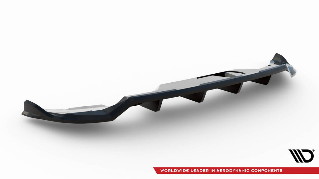 Maxton Design Street+ Mittlerer Diffusor RACE passend für Skoda Kamiq Monte Carlo Mk1 Facelift schwarz Hochglanz