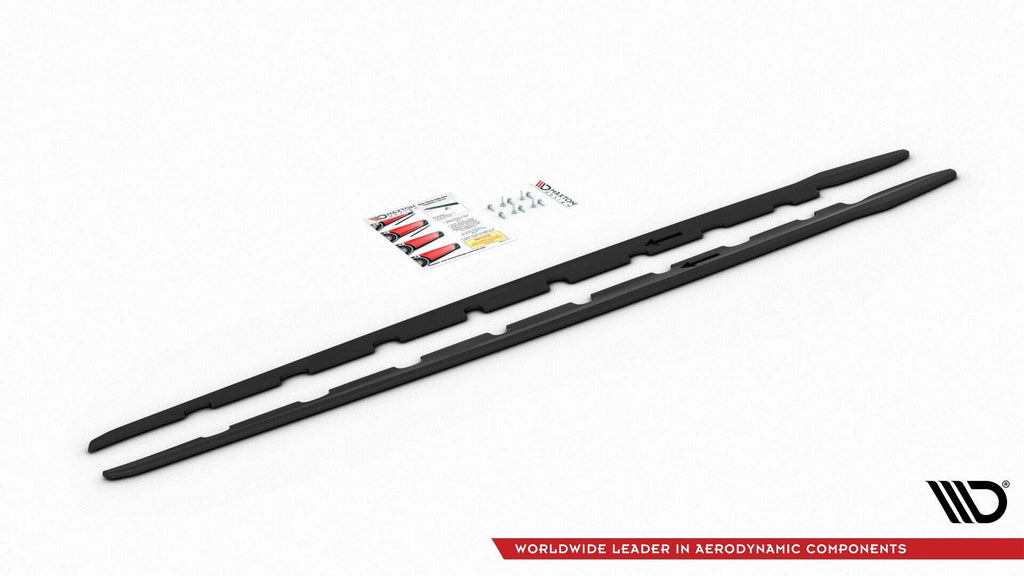 Maxton Design Street+ Seitenschweller Leisten V.2 passend für BMW 1er M-Paket / M135i / 128ti schwarz Hochglanz