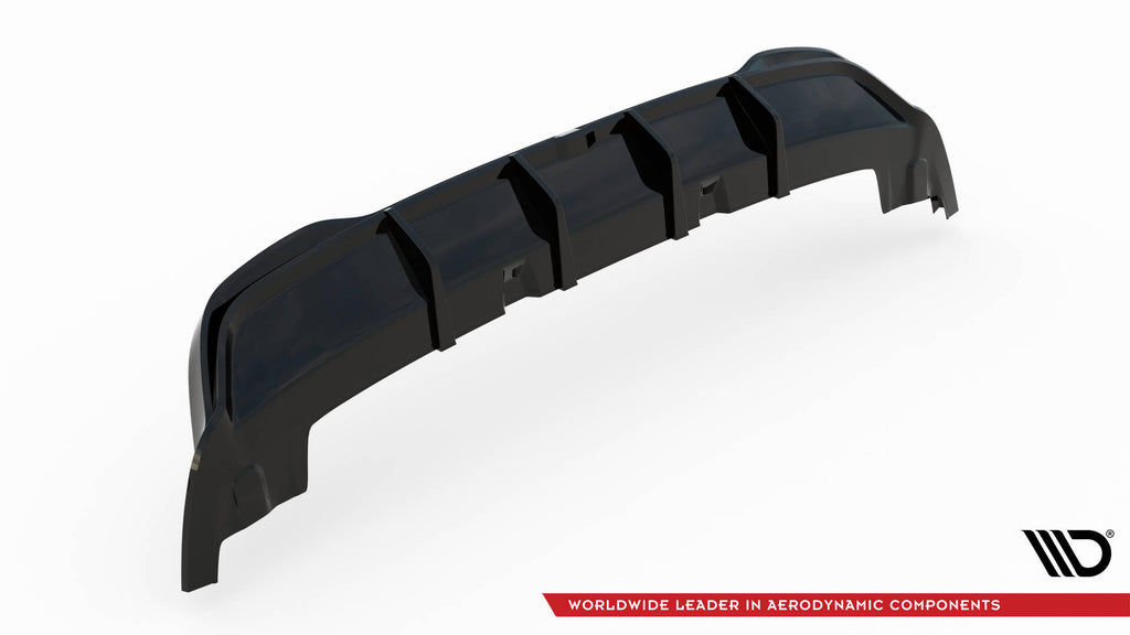 Maxton Design Diffusor Heck Ansatz passend für VW Golf GTE / R-Line Mk8 / Mk8 Facelift schwarz Hochglanz